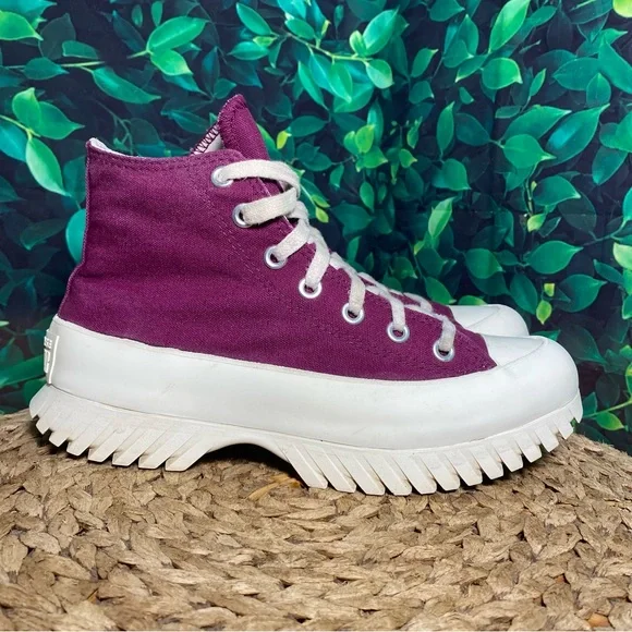 Converse ctas hi platfrom purple lift lugged - Picture 1 of 8